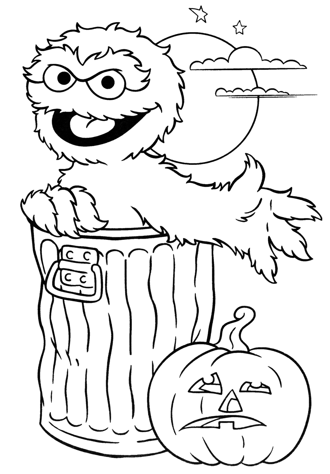Seasame Street Monster Halloween Print Coloring Pages Free Art
