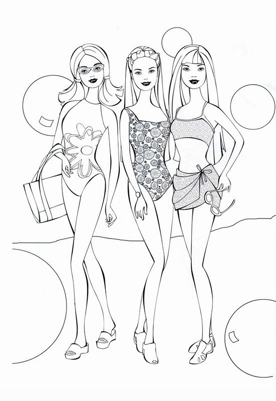  Barbie Bikini Coloring Pages | Barbie Coloring Pictures